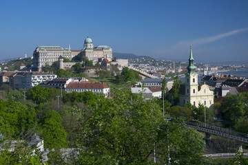 Fototapeta na wymiar View of Royal Castle from Gellert hill in Budapest, Hungary