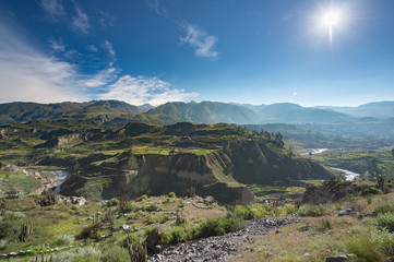 Fototapeta na wymiar Beautiful Natural view from The Colca Canyon, the deepest canyon