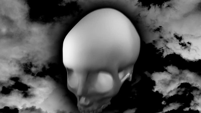 Seamless animation of skulls. Render of a skull 3D model  by Momentum released by Blendswap distributed under CC-BY