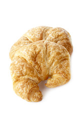 view of croissants on white background.