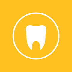 Stomatology, tooth icon in circle, tooth sign, vector illustration