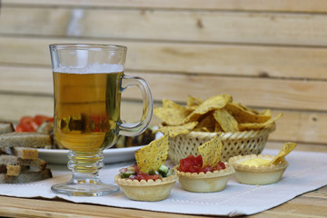 nachos appetizer beer