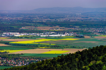 Panoramic view from high point to the valley