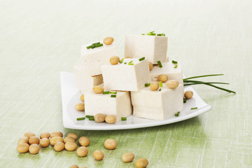 Tofu and soybeans.