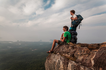 Two hiker men