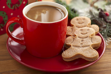 hot chocolate and gingerbread man