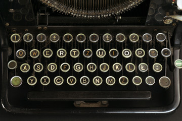 Close-up of an Old Typewriter Keyboard