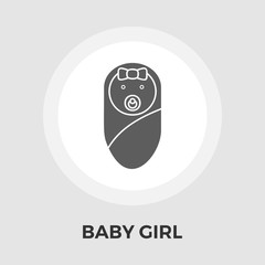 Baby girl Vector Flat Icon