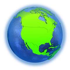 North America on green Earth