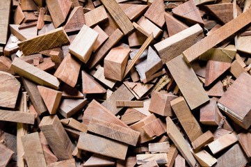 Cut wood pieces background texture