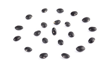 black beans arranged in circle.