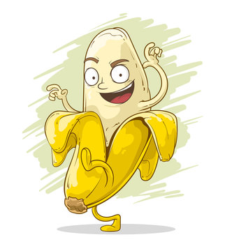 Crazy cartoon banana