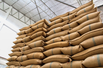 hemp sacks containing rice © nakornkhai