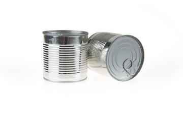 Two cans on a white background isolated
