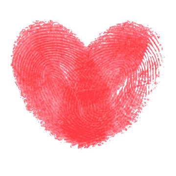 Creative poster with double fingerprint heart
