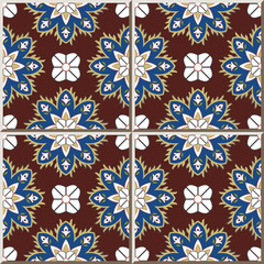 Ceramic tile pattern 306 antique pink cross flower