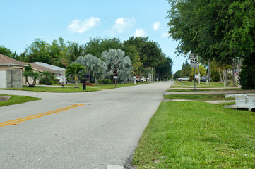 Residential side street in  Bonita Shores Florida