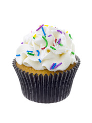 white icing on cupcake