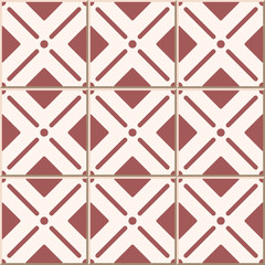 Ceramic tile pattern 333 round corner square check cross line