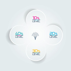 Infographic circle, round design template concept with 4 options, parts, steps.