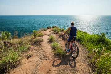 Fototapeta premium Man with bicycle