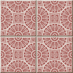 Ceramic tile pattern 350 round cross leaf geometry chain