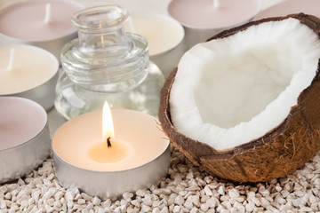 Kokos - Duftkerzen und Kokosöl