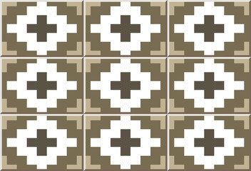 Ceramic tile pattern 361 square mosaic geometry check cross