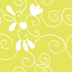 Seamless pattern with flowers. Ornate zentangle texture, endless pattern with abstract flowers. Seamless pattern can be used for wallpaper, pattern fills, web page background, surface textures.