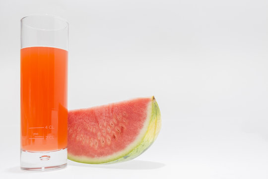 watermelon with watermelon Juice on White background