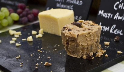 Cheese on Rustic Board