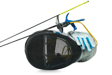 Fencing Foil Equipment Isolated on White