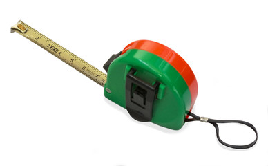 Roulette with red and green body housing on a white background