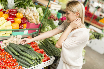 Young woman on the market