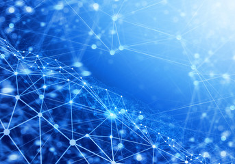 data deep learning hologram ai technology robotic, futuristic cyber social network, system of background illustration 3d rendering, blockchain bitcoin fintech