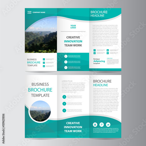 green polygon vector trifold leaflet brochure flyer template green polygon vector trifold leaflet brochure flyer template, Presentation templates