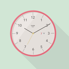 Clock flat icon. World time concept.  Internet marketing. Daily infographic.