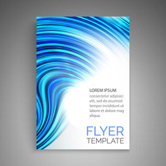 Abstract blue wave design for flyer, cover, poster, banner. Colorful abstract template. Vector illustration.