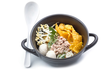 Noodles with pork , Asian food style