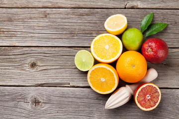 Fresh ripe citruses. Lemons, limes and oranges