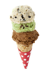 ice cream on the cone