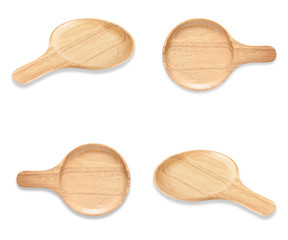 Wooden plate isolated, Clipping path