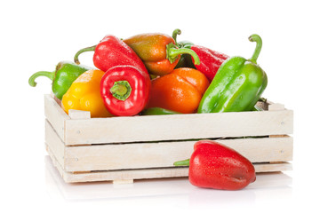 Fresh colorful bell pepper box