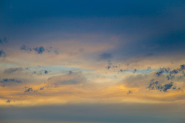 Sky with clouds in the sunset