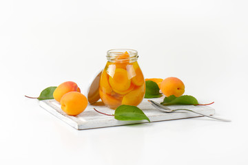 Jar of apricot compote