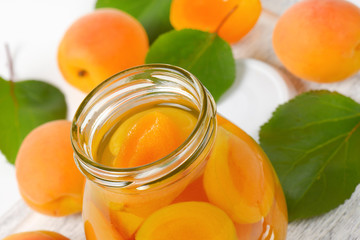 Jar of apricot compote