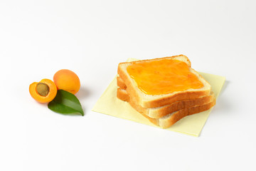 White bread with apricot jam