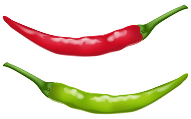 Chili pepper in two color schemes.