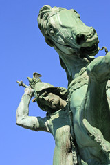 Fototapeta premium ZAGREB, CROATIA: St George Killing the Dragon, sculpture in Zagreb