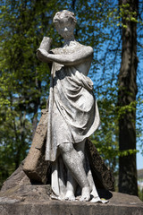 Old statue on grave